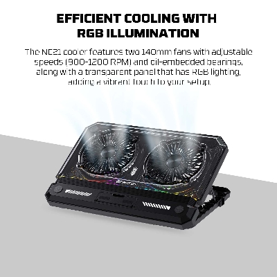 Picture of Fantech NC21 17 Inch Laptop Cooler with phone holder