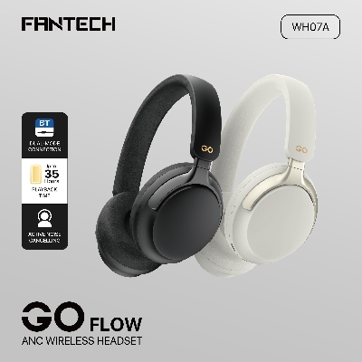 Picture of FANTECH WH07A GO FLOW ANC WIRELESS HEADSET, BLACK WHITE