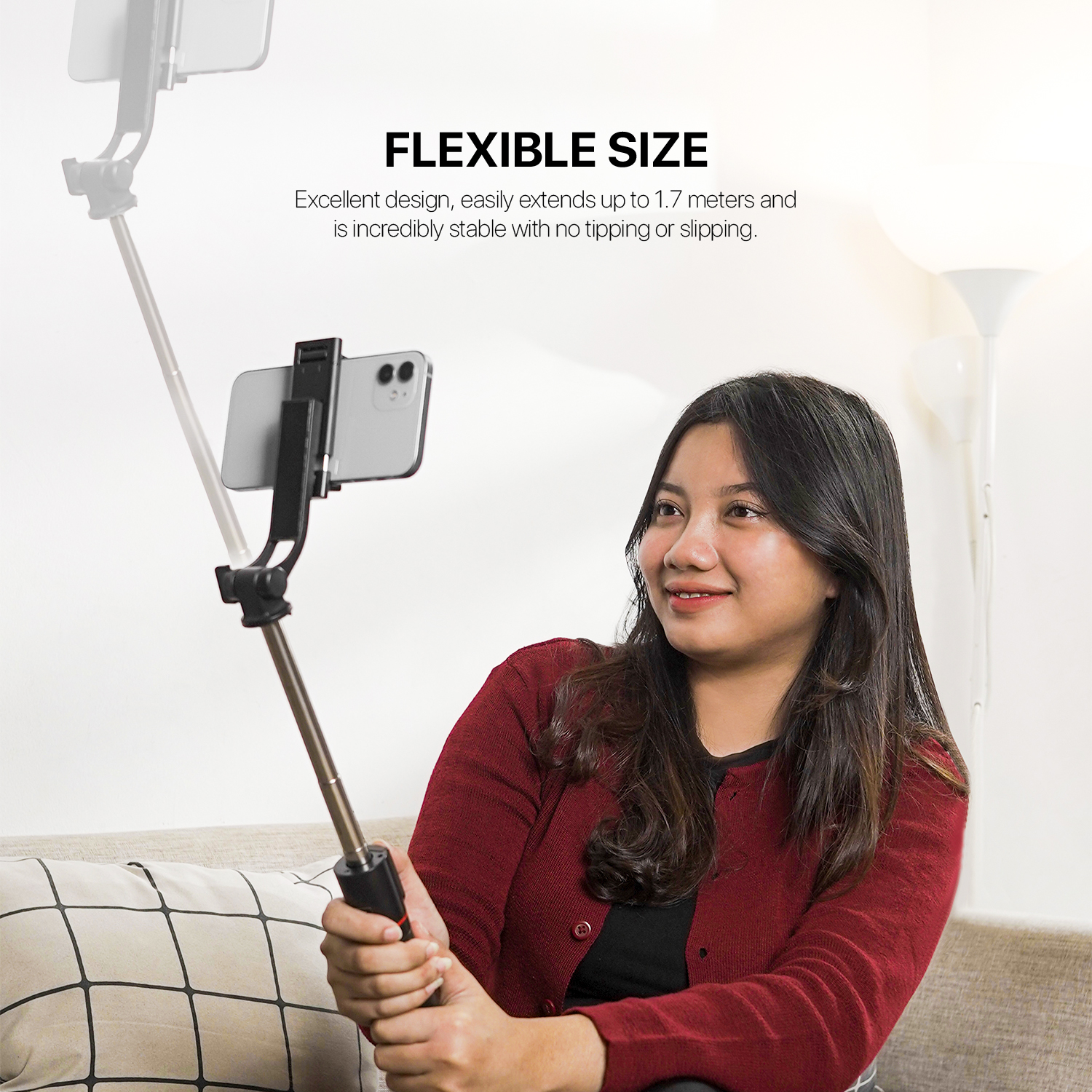 Picture of Fantech SS170 Selfie Stick with Bluetooth Remote Control Monopod