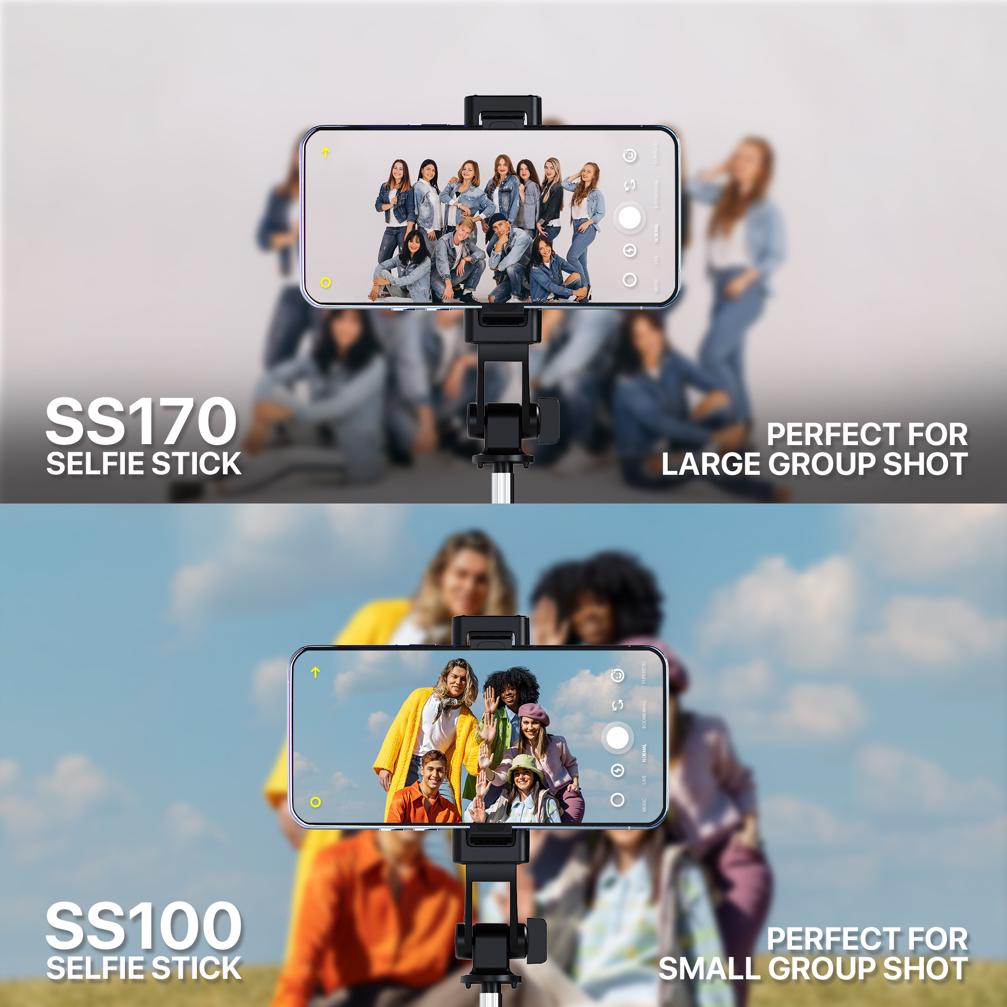 Picture of Fantech SS100 Selfie Stick with Bluetooth Remote Control Monopod