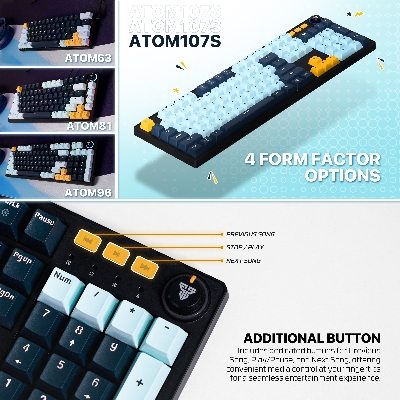 Picture of FANTECH ATOM107S MK893S MECHANICAL GAMING KEYBOARD MIZU EDITION NAVY & SKY BLUE