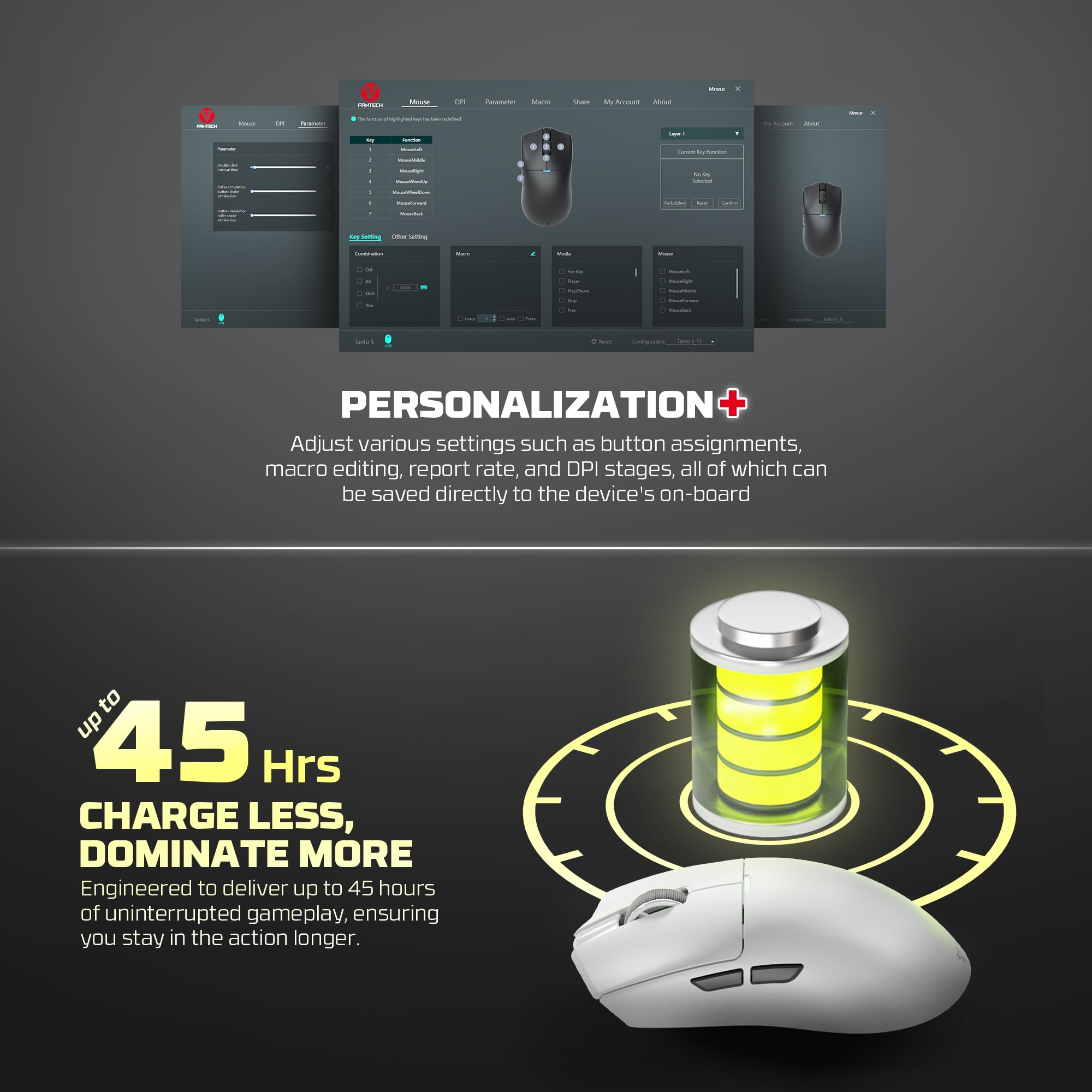 Picture of Fantech WG13E Tanto E Tri-Mode Wireless Gaming Mouse