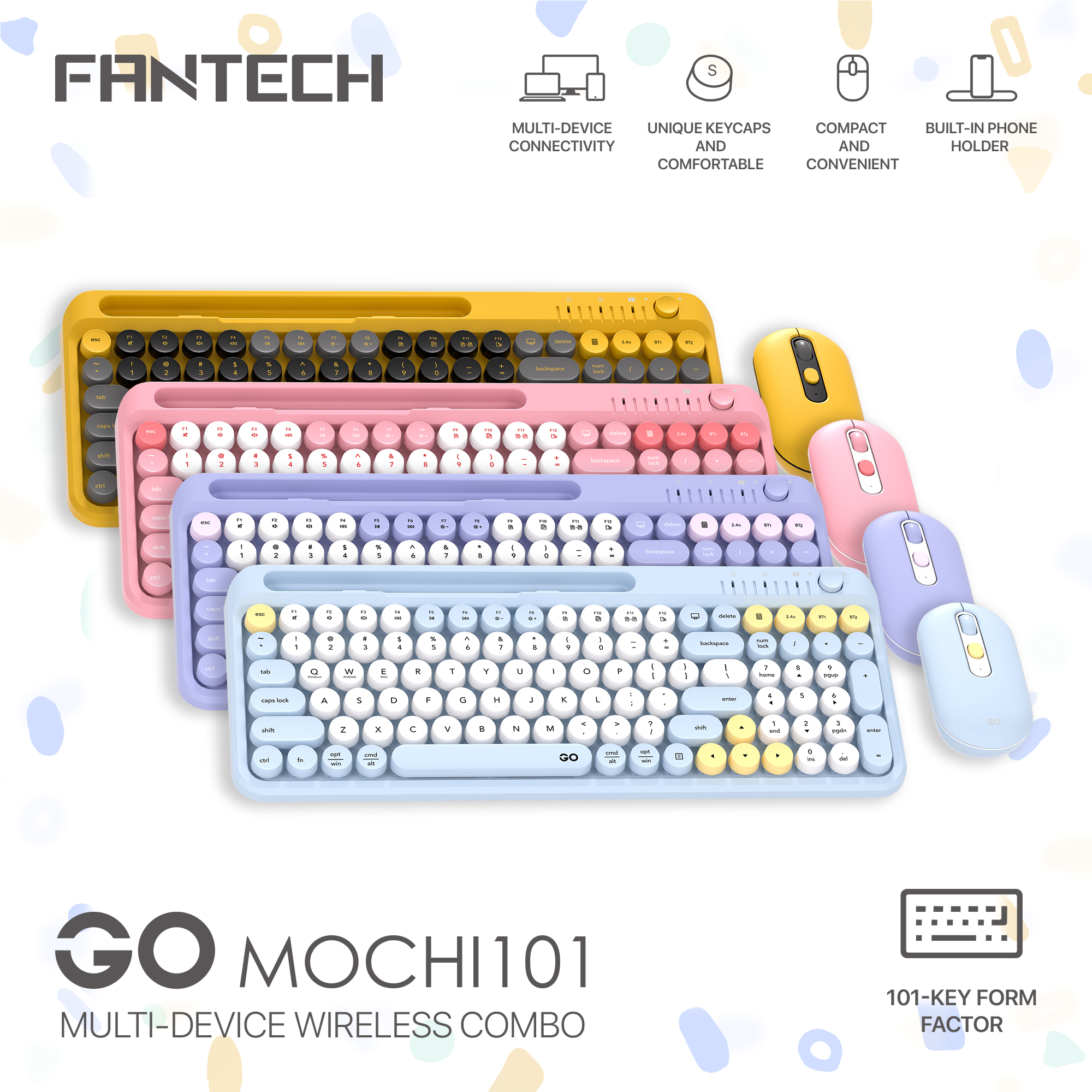 Picture of Fantech GoMOCHI101 WK899 Wireless Keyboard & Mouse Combo