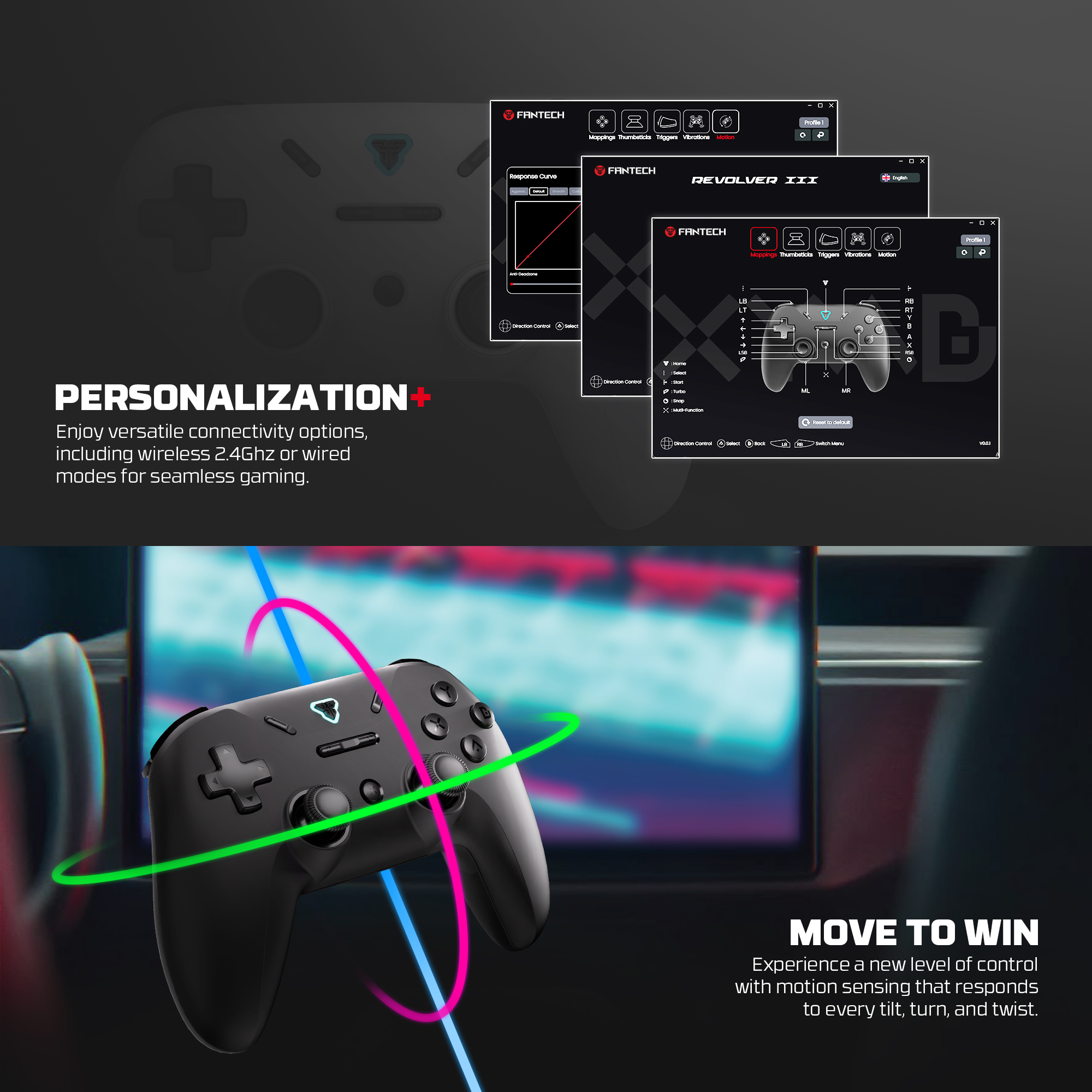 Picture of FANTECH WGP12s REVOLVER III WIRELESS MULTI-PLATFORM GAMEPAD Gaming Controller