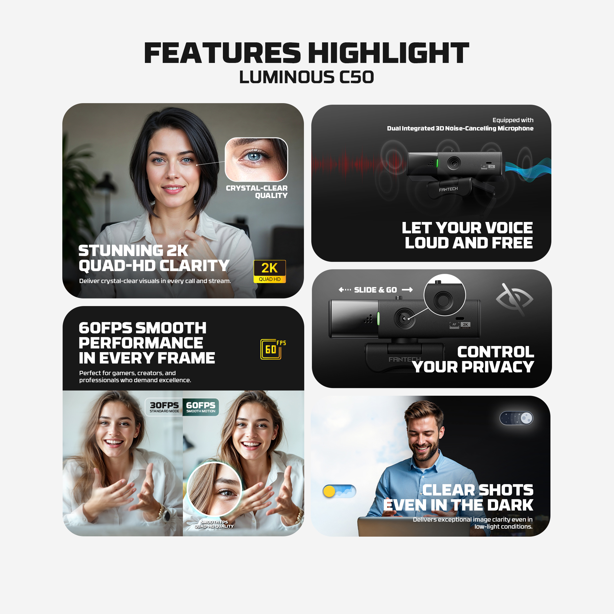 Picture of Fantech Luminous C50 - Quad High-Definition Webcam