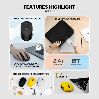 Picture of FANTECH GO 190D DUAL MODE BLUETOOTH WIRELESS MOUSE