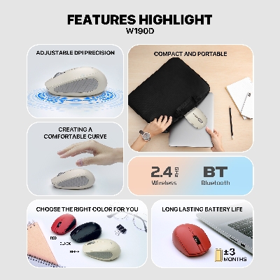 Picture of FANTECH GO 193D DUAL MODE BLUETOOTH WIRELESS MOUSE