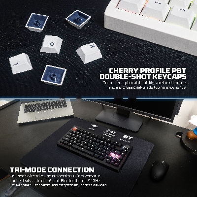 Picture of FANTECH MAXFIT8 MK921 - QMK WIRELESS MACHANICAL KEYBOARD BLACK WHITE