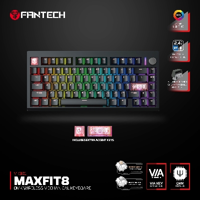 Picture of FANTECH MAXFIT8 MK921 - QMK WIRELESS MACHANICAL KEYBOARD BLACK