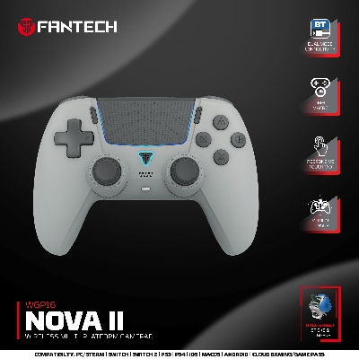 Picture of FANTECH WGP16 NOVA II WIRELESS MULTI-PLATFORM GAMEPAD Gaming Gamers Controller GREY
