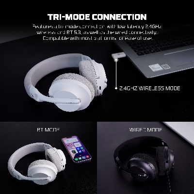 Picture of Fantech Tamago II WHG04 Multi-Platform Wireless Headset Tri mode Connection Gaming Headphones BLACK