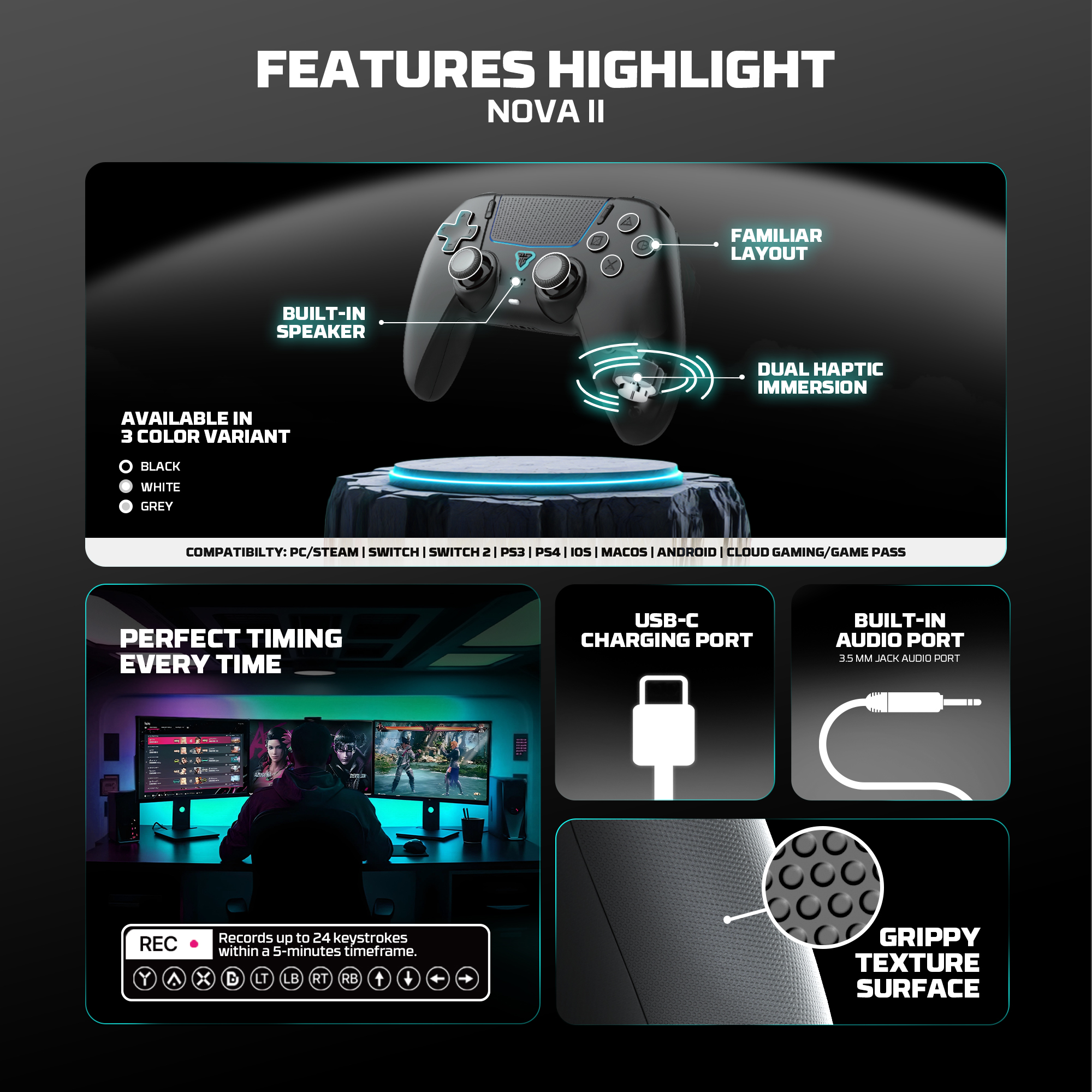 Picture of FANTECH WGP16 NOVA II WIRELESS MULTI-PLATFORM GAMEPAD Gaming Gamers Controller WHITE