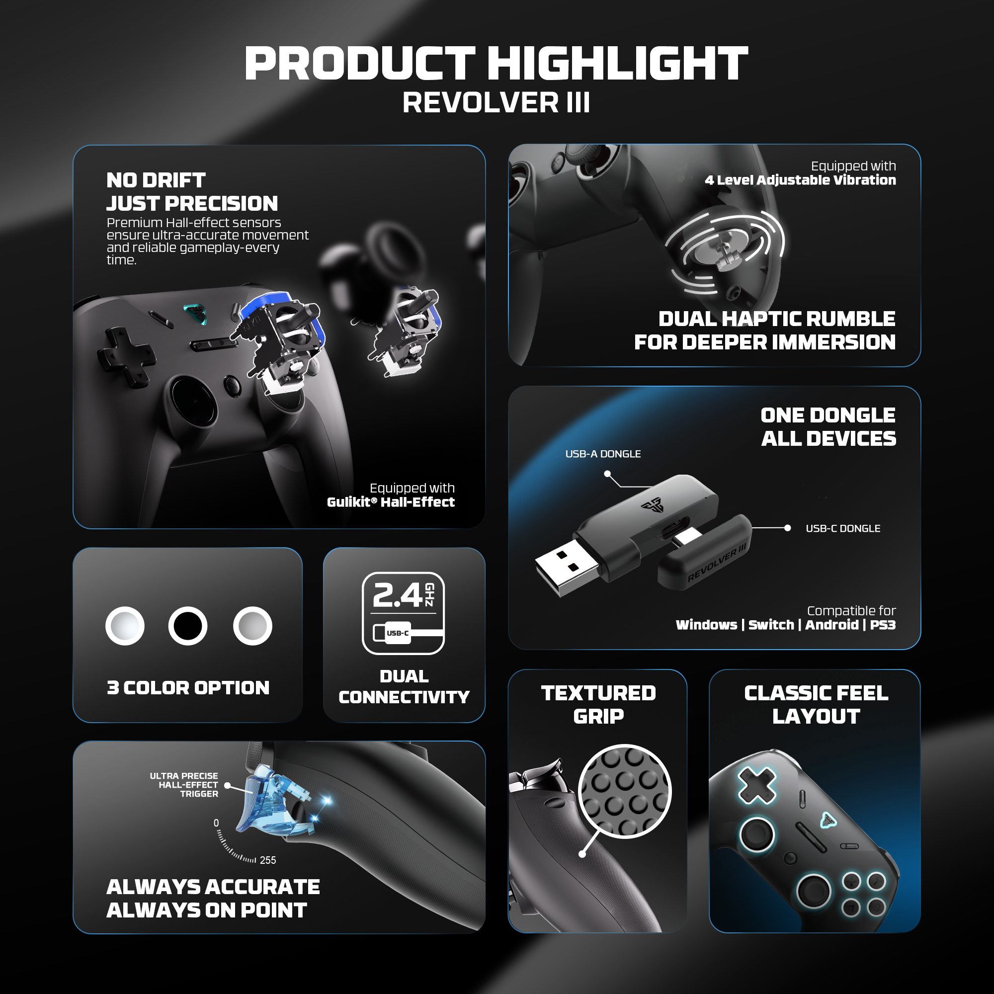 Picture of FANTECH WGP12s REVOLVER III WIRELESS MULTI-PLATFORM GAMEPAD Gaming Controller WHITE