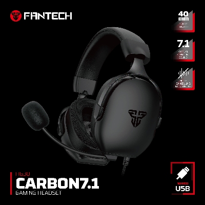Picture of Fantech Carbon 7.1 HG30 Wired USB Gaming Headset Virtual Surround Sound Noise Cancelling Microphone BLACK