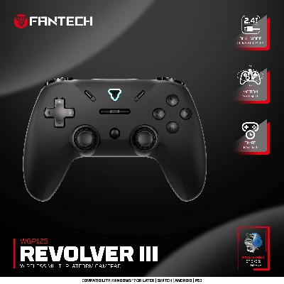 Picture of FANTECH WGP12s REVOLVER III WIRELESS MULTI-PLATFORM GAMEPAD Gaming Controller BLACK