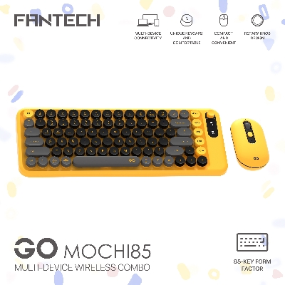 Picture of Fantech Go Mochi85 WK898 Wireless Keyboard & Mouse Combo YELLOW