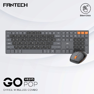 Picture of FANTECH WK895 Go Pop Wireless Multimedia Office Keyboard And Mouse Combo With Silent Click GREY