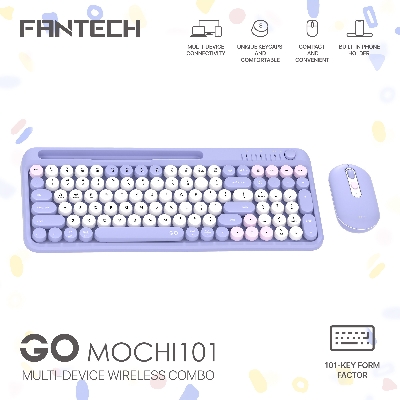 Picture of Fantech GoMOCHI101 WK899 Wireless Keyboard & Mouse Combo PURPLE