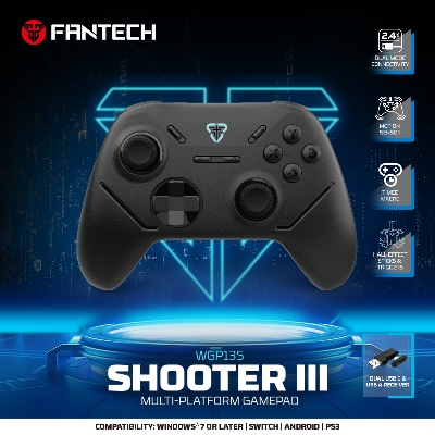Picture of FANTECH WGP13S Shooter-III Multi-Platform Gamepad Wired & 2.4 Ghz Wireless Controller Gamepad Console Joystick Duel Mode USB Type C