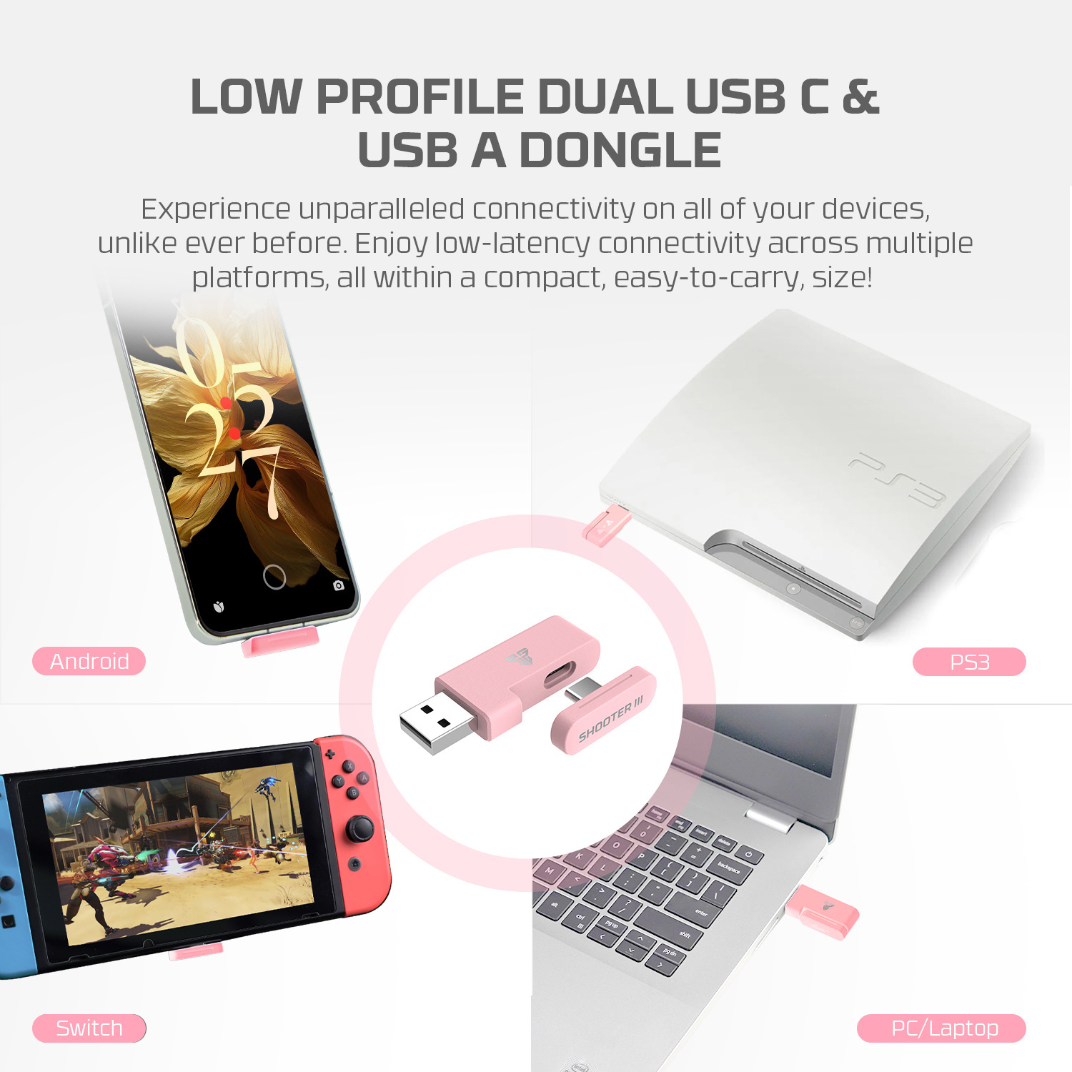 Picture of FANTECH WGP13S Shooter-III Multi-Platform Gamepad Wired & 2.4 Ghz Wireless Controller Gamepad Console Joystick Duel Mode USB Type C