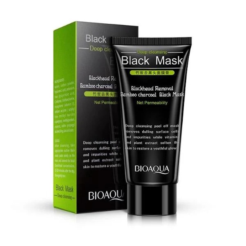 Picture of BIOAQUA BLACK MASK DEEP CEANSING BLSCKHEAD REMOVAL BAMBOO CHARCOAL BLACK MASK (ORIGINAL) - 60GM