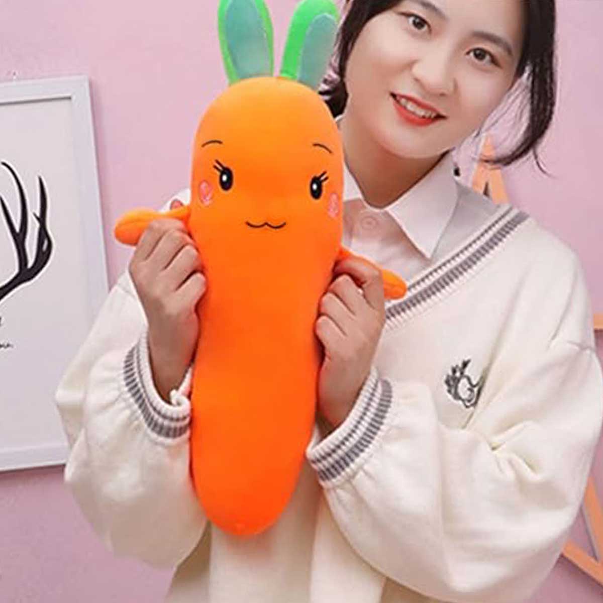 Picture of Soft Baby pillow -Carrot-Shaped long Pillow for Babies – Perfect Side Support, Soft & Comfortable Baby Pillow Toy for Safe Sleep | Cute Carrot-Shaped Baby Pillow – Neck and Bolster Support for Side Sleeping, Perfect Gift for Newborns and Toddlers