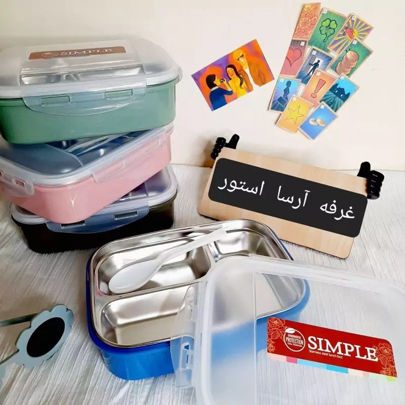 Picture of Steel lunch box for men office 3 layers and 4 layers | Long time Hot food up to 8 hours lunch box for school | Original china lunch box with spoon