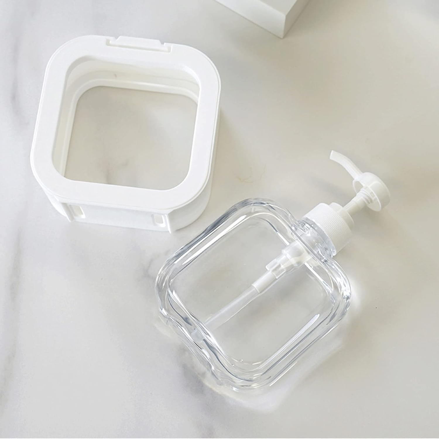 Picture of Empty Bottle Soap Dispenser For Bathroom , Kitchen Large-Capacity Dispensing Bottled Hand Soap Dish Soap Shower Gel Shampoo Washing Powder Replacement Empty Bottle 1Pc