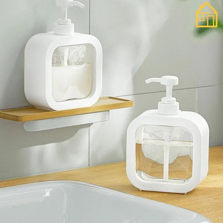 Picture of Empty Bottle Soap Dispenser For Bathroom , Kitchen Large-Capacity Dispensing Bottled Hand Soap Dish Soap Shower Gel Shampoo Washing Powder Replacement Empty Bottle 1Pc