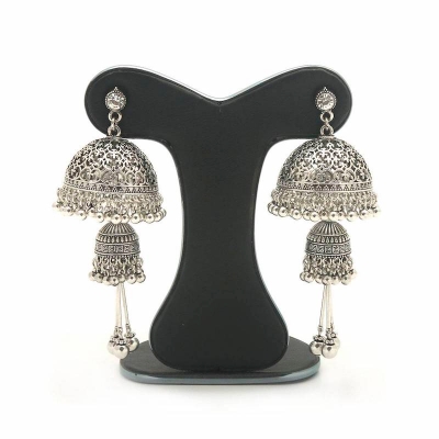 Picture of Silver Color Jomka Earrings (INDIAN)