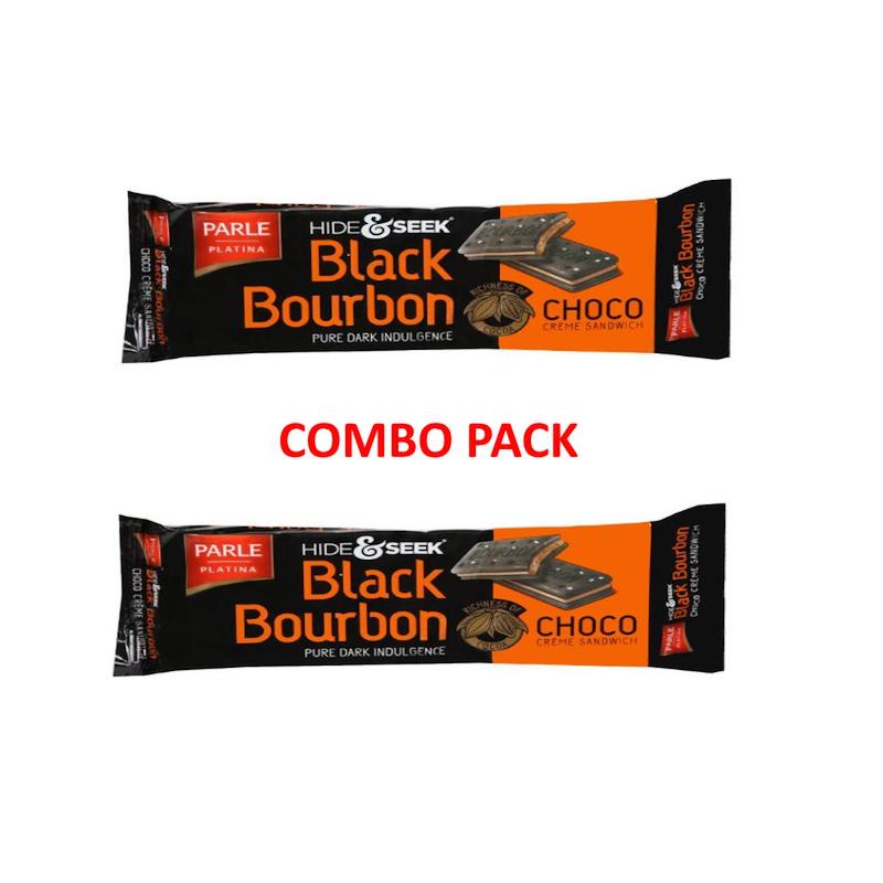 Picture of Parle Hide And Seek Black Bourbon Choco Creme Sandwich Biscuits (INDIAN)- 100GM (CAMBO PACK)