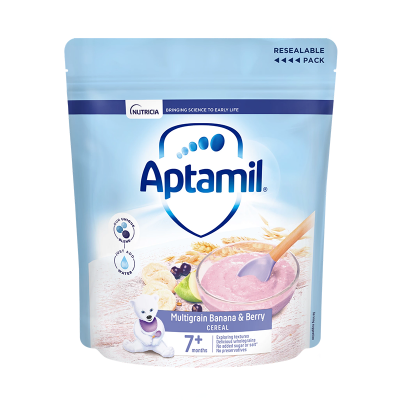 Picture of APTAMIL MULTIGRAIN BANANA & BERRY CEREAL  7+ MONTH UK -  200GM