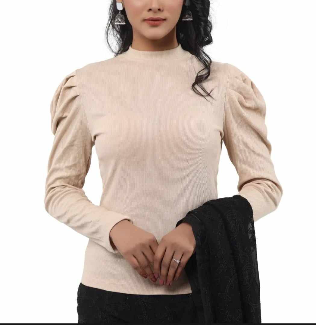 Picture of Ladies Long Sleeve Crop Top Rib fabric
