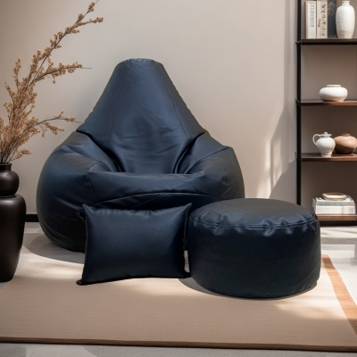 Picture of LAZY DUDE XXXL Combo Beanbag Set - Color Black