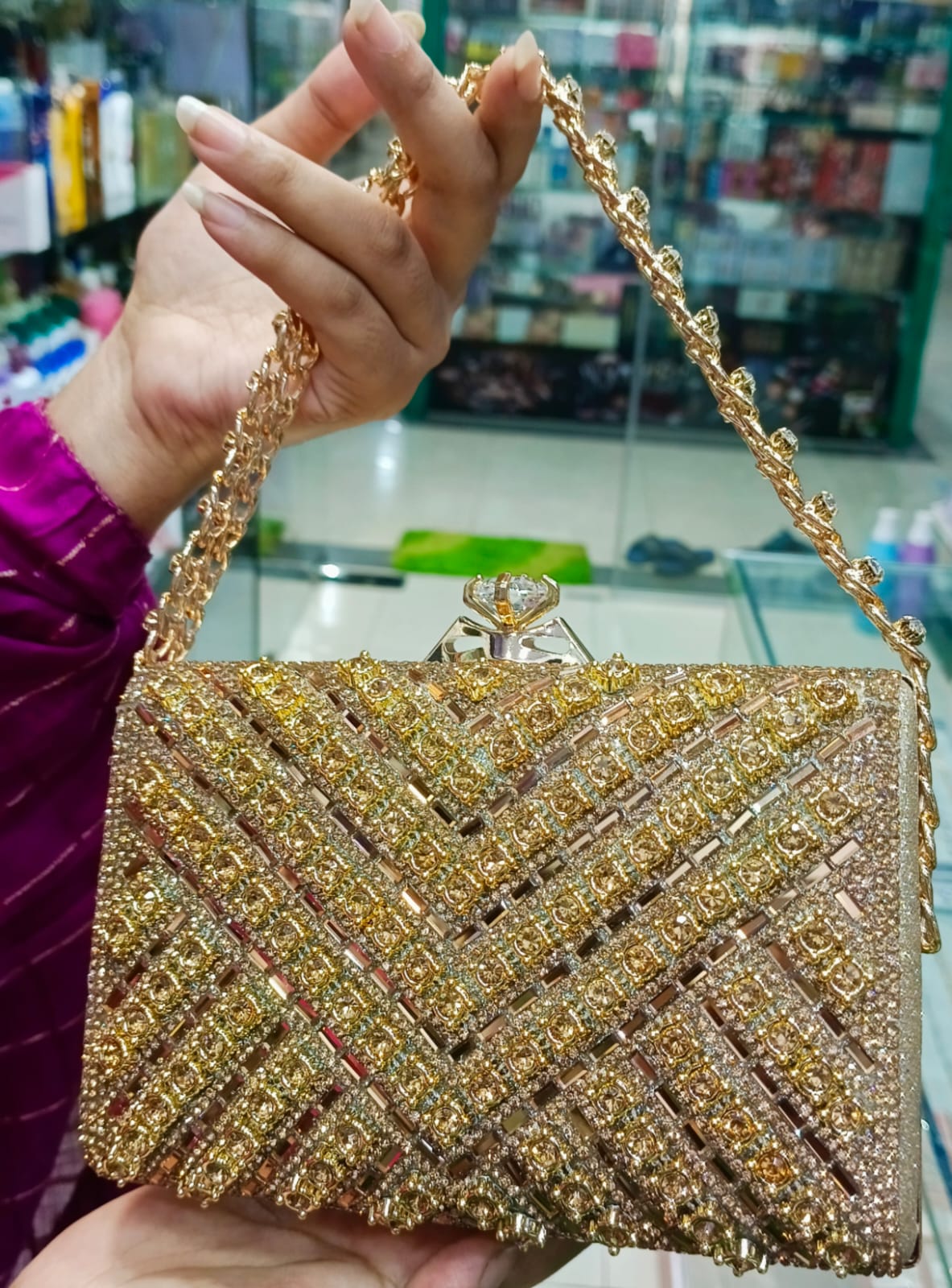 Picture of International China product Fashion Bag light weight ladies bag one chamber stone party bag for female- 1 piece