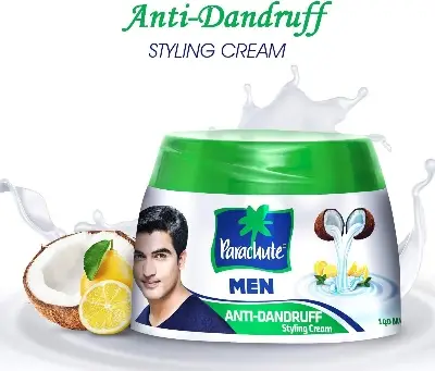 Picture of 140 ml Parachute Men Anti Dandruff Hair cream International UAE product used for male