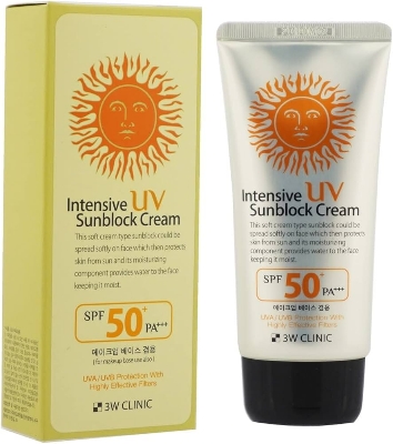 Picture of 70 ml 3W Clinic Intensive UV Sunblock cream International Korean product used for male female