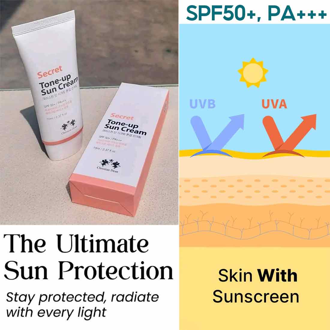 Picture of Christian Dean Secret Tone-Up Sun Cream SPF 50 PA+++