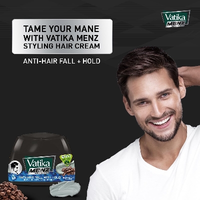 Picture of 140 ml Vatika Menz Anti - Hair fall with hold Hair cream International UAE product used for male