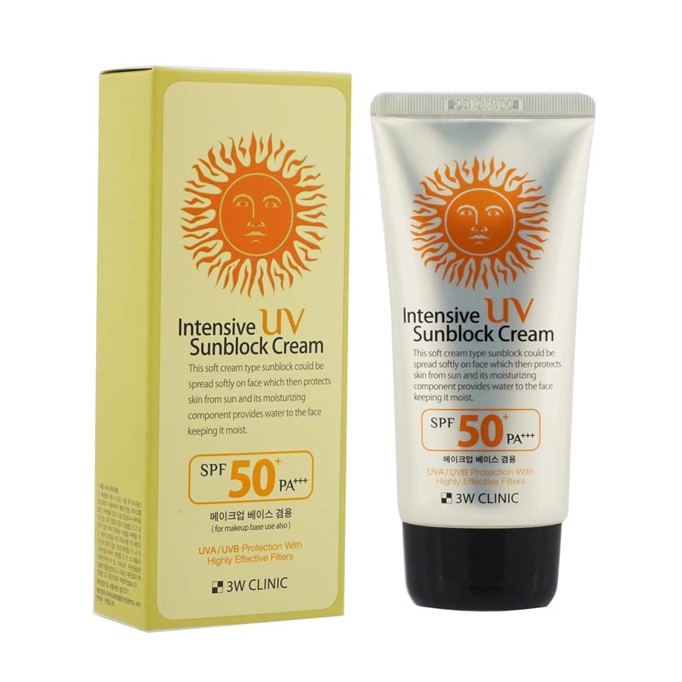 Picture of 70 ml Korean product 3W Clinic UV Sun Block Cream SPF50+