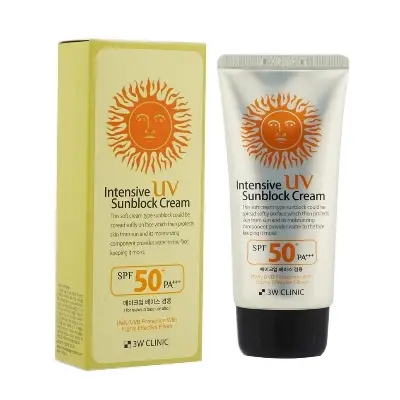 Picture of 70 ml Korean product 3W Clinic UV Sun Block Cream SPF50+