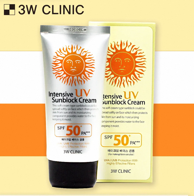Picture of 70 ml Korean product 3W Clinic UV Sun Block Cream SPF50+