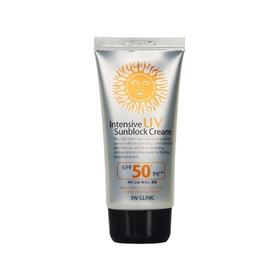 Picture of 70 ml Korean product 3W Clinic UV Sun Block Cream SPF50+