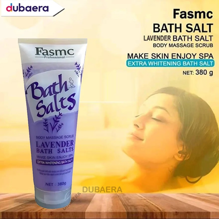 Picture of 380 gm International PRC product Fasmc bath salts body massage scrub Lavender