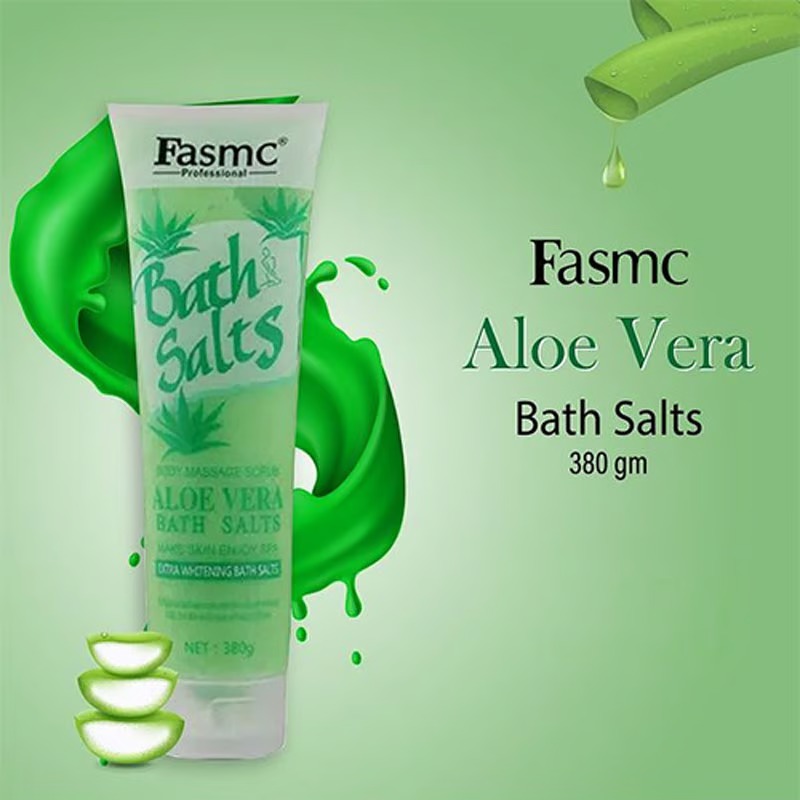 Picture of 380 gm International PRC product Fasmc bath salts body massage scrub Aloe vera bath salts