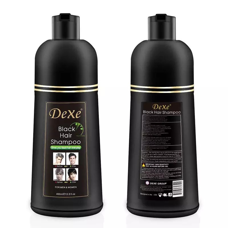 Picture of 400 ml Dexe Black hair shampoo International USA product used for male female