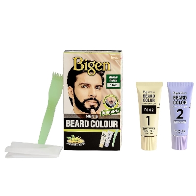 Picture of 20 GM+ 20 GM Bigen men's Beard colour brown black shade no 102 used for male International Thailand product