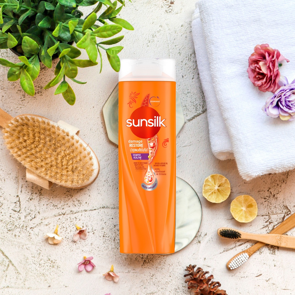 Picture of 300 ml Sunsilk damage restore shampoo International Thailand product used for male female