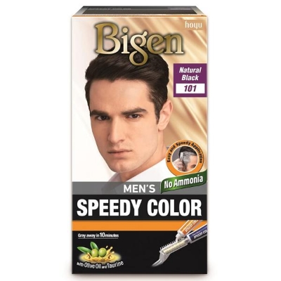 Picture of 40 GM+ 40 GM Bigen men's hair colour natural black shade no 101 International Thailand product  used for male