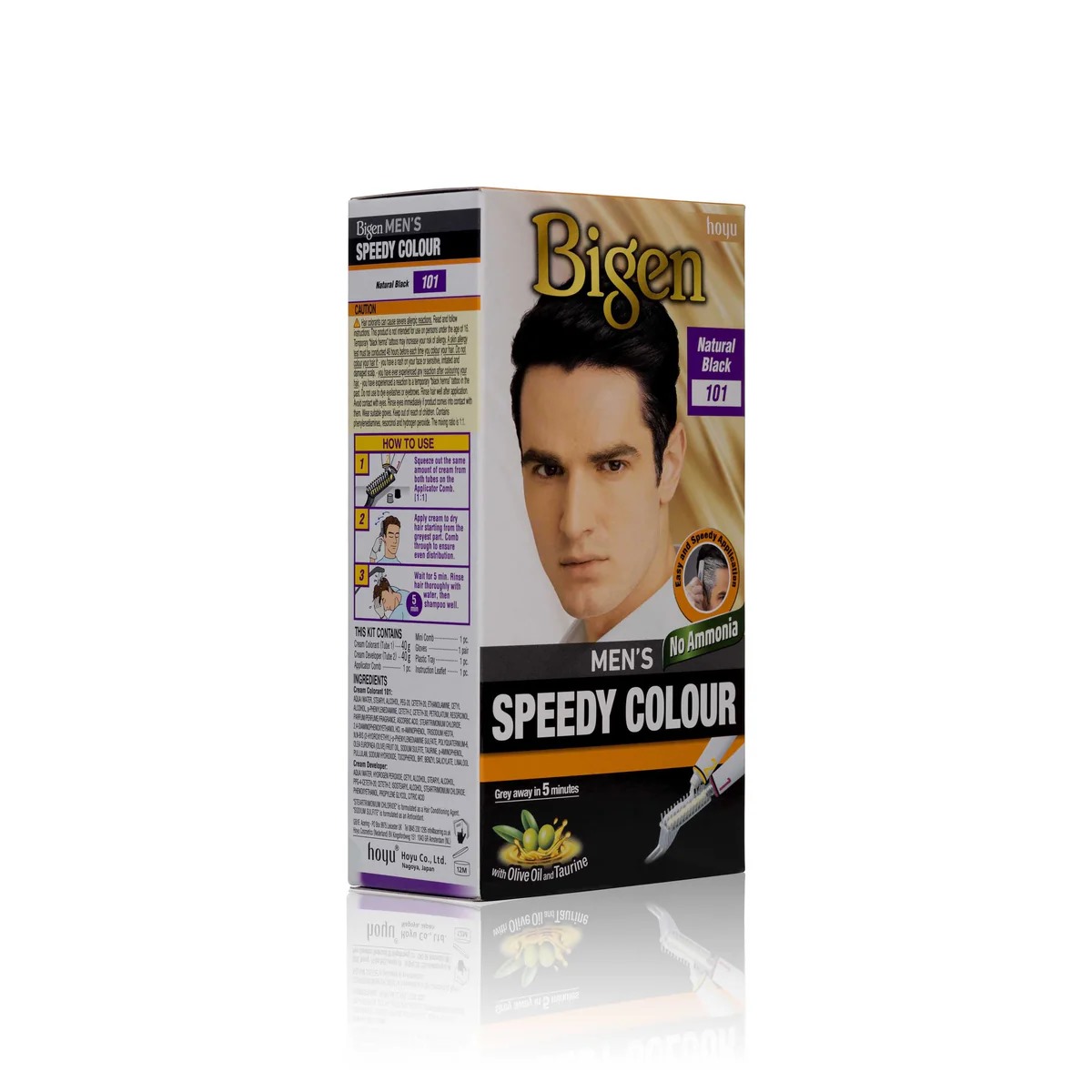Picture of 40 GM+ 40 GM Bigen men's hair colour natural black shade no 101 International Thailand product  used for male
